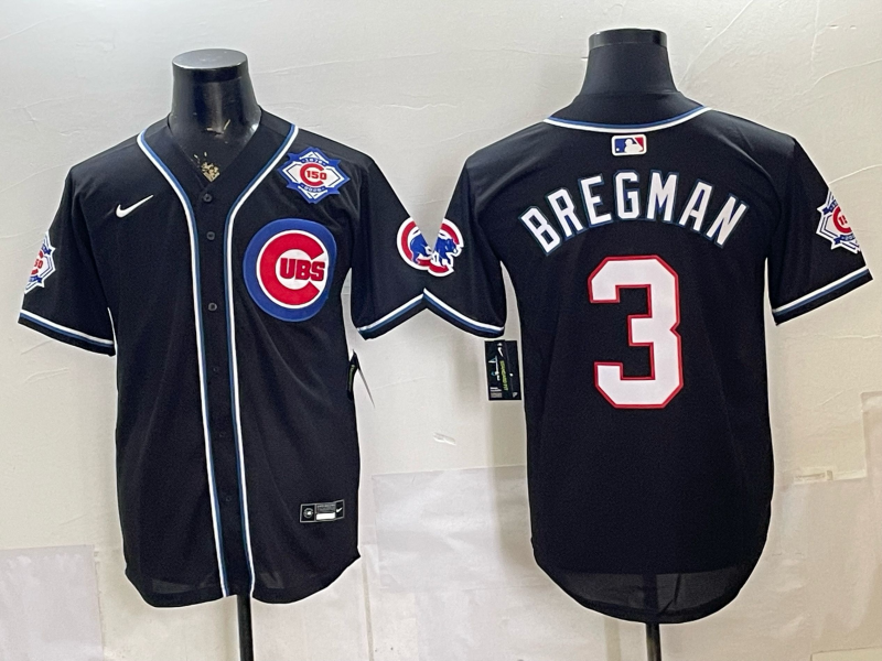 Men 2026 Chicago Cubs #3 Bregman black Game Nike MLB Jersey 0528003